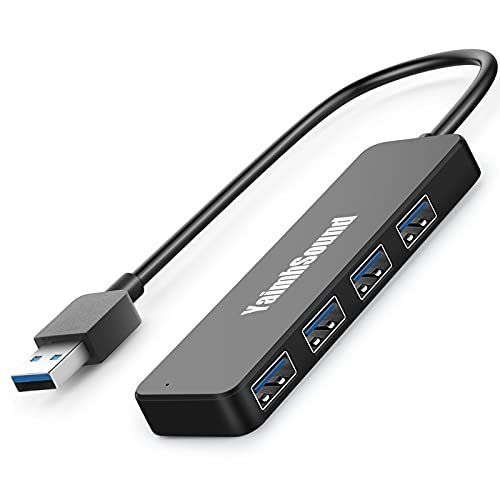 4-Port USB Hub 3.0, YaimhSound USB Splitter for Laptop, Keyboard and Mouse Adapter for Dell, Asus, HP, MacBook Air, Surface Pro, Acer, Xbox, Flash Drive, HDD, Console, Printer, Camera